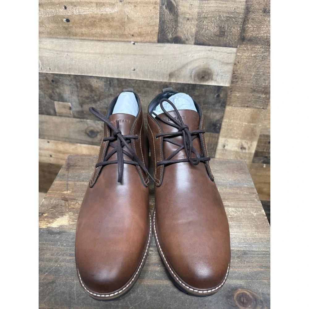 Cole Haan Mens Grand.OS Brown Leather Chukka Boots C37594 Size 12 M